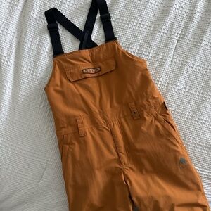 Burton Kids Orange Snow Bib - unisex, size large (12)